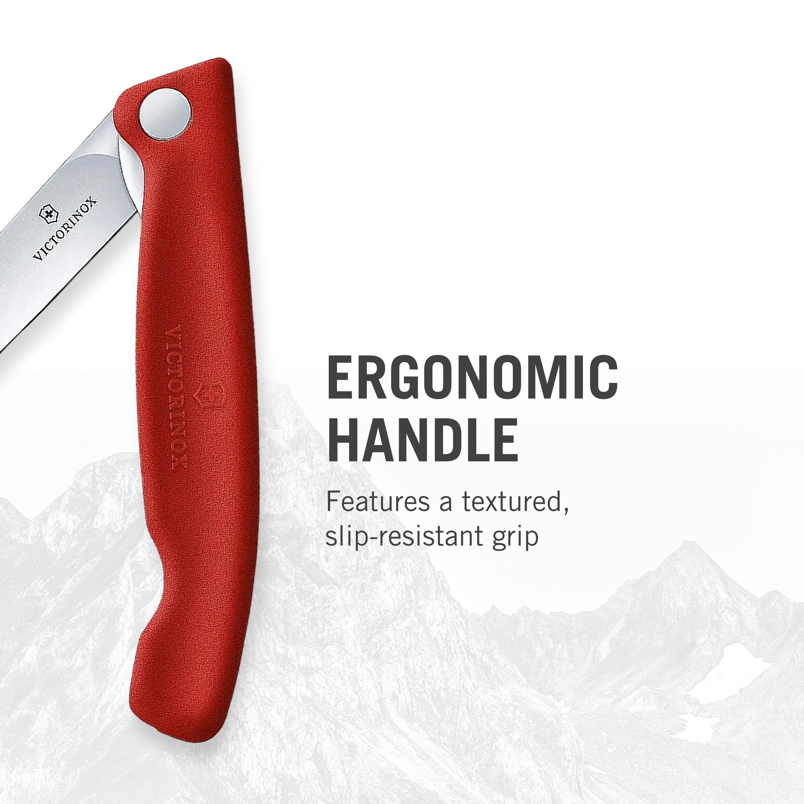 Victorinox Swiss Classic Faltbares Gemüsemesser, Für Picknick, Camping, Extra Scharfe Klinge, Gerader Schliff, Rot 4