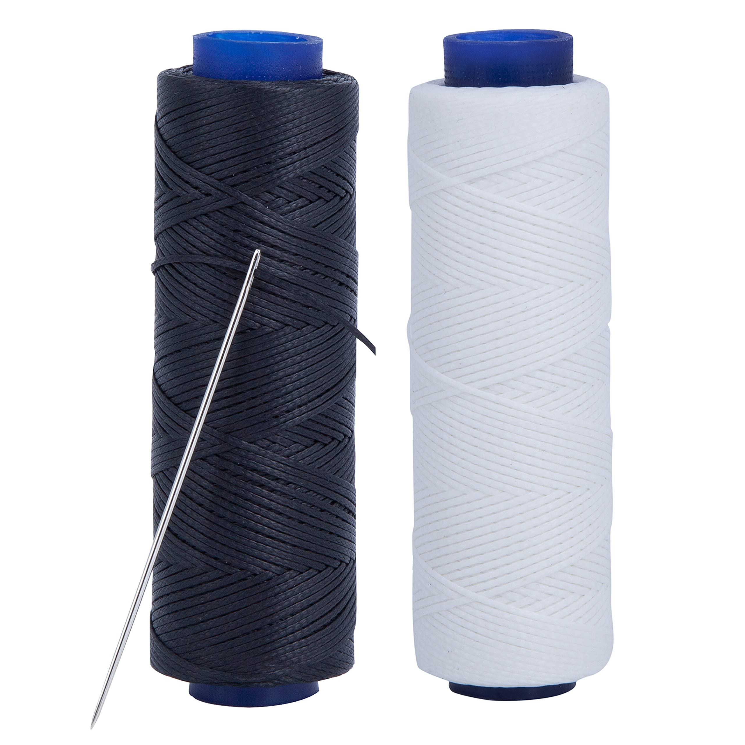 Shelver Waxed Thread, 1mm Thick Strong Thread for Leather, Heavy Fabrics, Upholstery, Shoes, Bags, DIY, Repairs 2x100 Metre (Black & White)