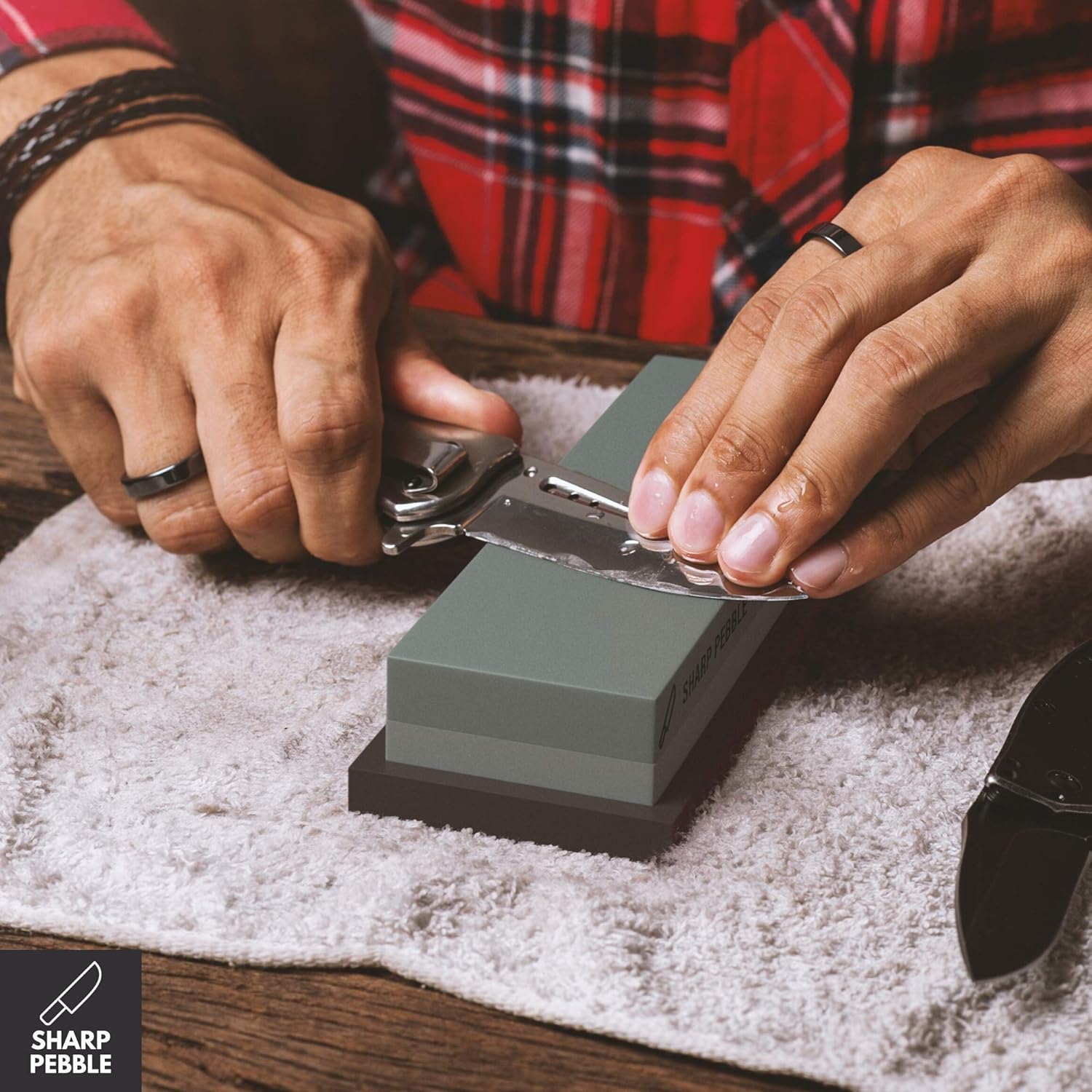 Sharp Pebble Premium Whetstone Sharpening Stone 2 Side Grit 400/1000-Whetstone Knife Sharpener with Flattening Stone & NonSlip Rubber Base - - 
