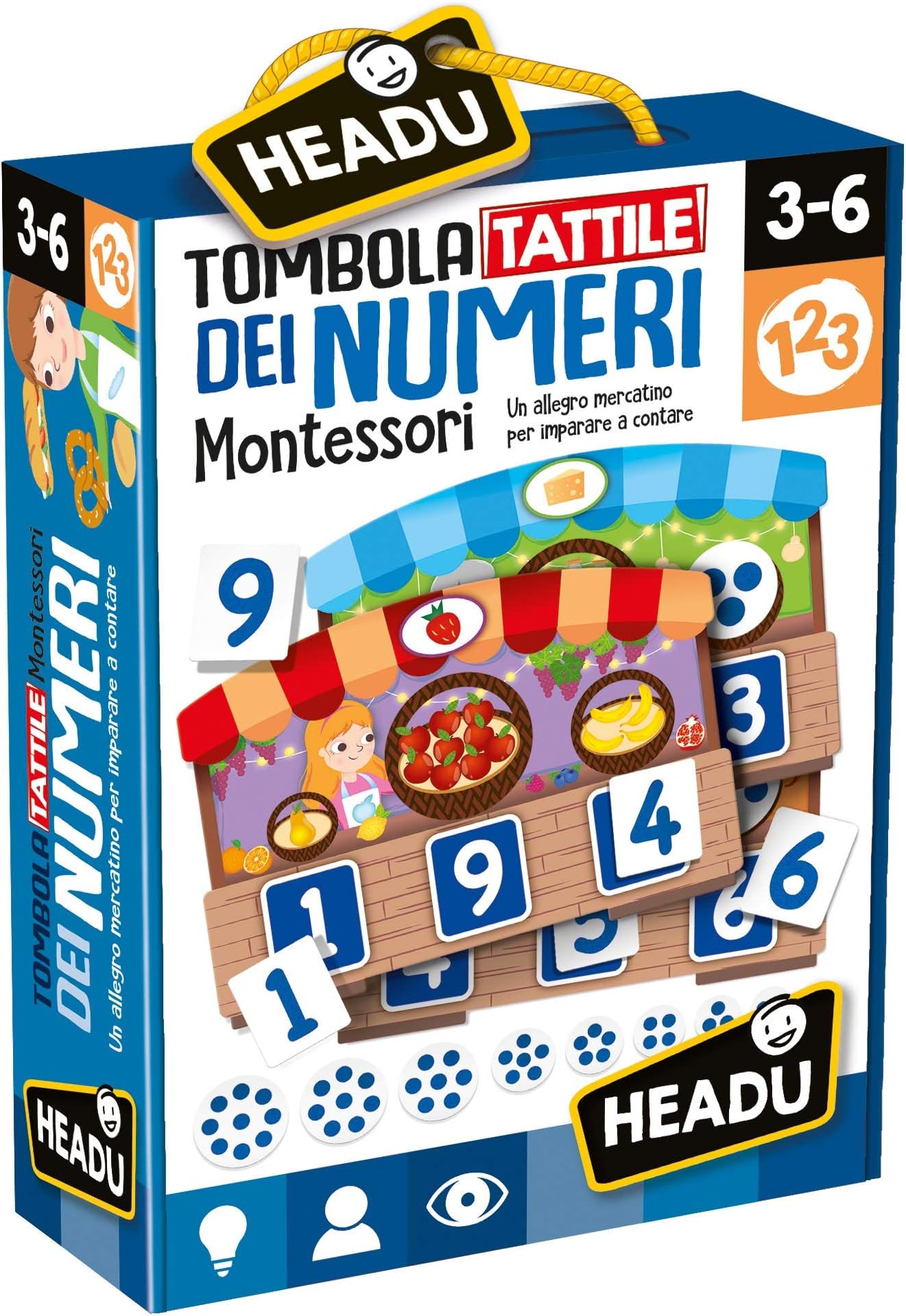 Headu – Tombola Montessori Tactile Game of Numbers, it20249