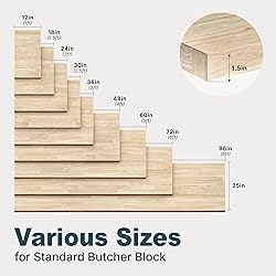 ARIEL Hevea Unfinished Butcher Block Countertop