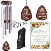 Memorial Wind Chimes for Loss of Mom - Sympathy Gifts, Bereavement Gifts in Memory of Loved One, 37" Purple