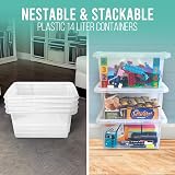 Klass Home Collection 4 x 14 Litre Clear Plastic Storage Boxes with Lids view 5