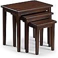 Julian Bowen Nest of Tables, Solid Rubberwood, Mahogany, Height: 46, Width: 48, Depth: 33cm