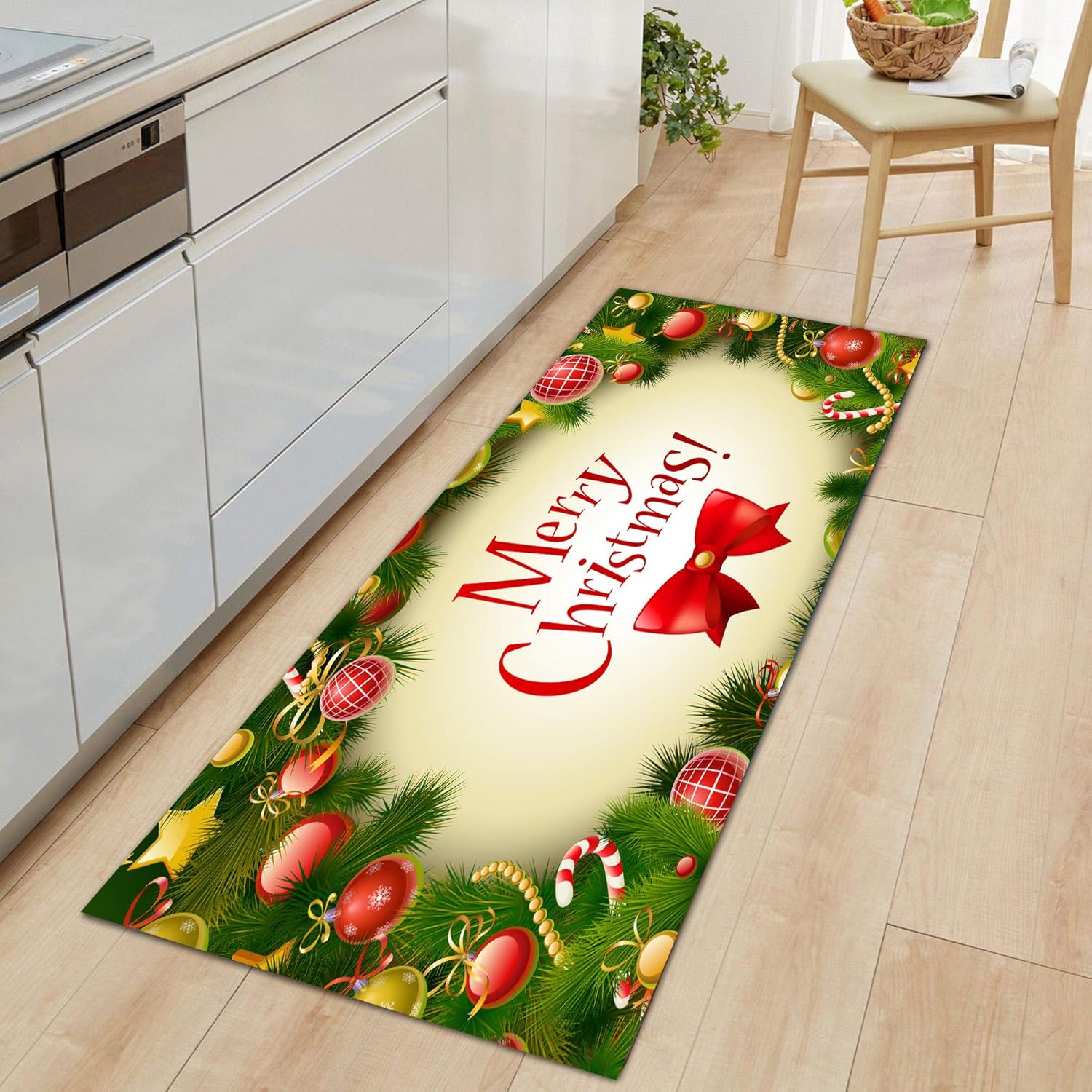 Tree Trays & Mats - Merry Christmas Rugs,Home Decor Ornament Xmas Kitchen Mats Festival Christmas Carpet Non-Slip Bath Mat Floor Rug (Merry Christmas, 40*120cm)