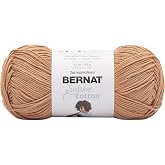 Bernat Softee Cotton Yarn for Crocheting Soft, Sandstone | #3 DK Light Yarn, 60% Cotton 40% Acrylic, Soft Crochet Yarn for Garments, Knitting &amp; Crafts, 254yds, 120g/4.2oz, 1 Pack