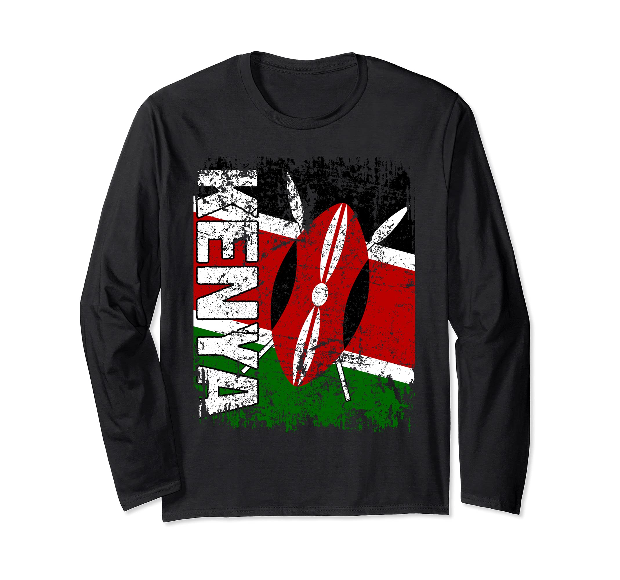 KENYA Flag Vintage Distressed KENYA Long Sleeve T-Shirt