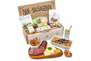 Grizzly Gift Box by Dan the Sausageman - Smoked Summer Sausage, Cheeses, Nuts, Mustard, Caramels, Pretzels for the Christmas Holiday