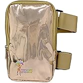 Glossy Thigh Bag | Carnival Leg Harness for Women | Outdoor Waist Pouch | J'ouvert Travel Leg Pack with Adjustable Colored Straps | Rose Gold