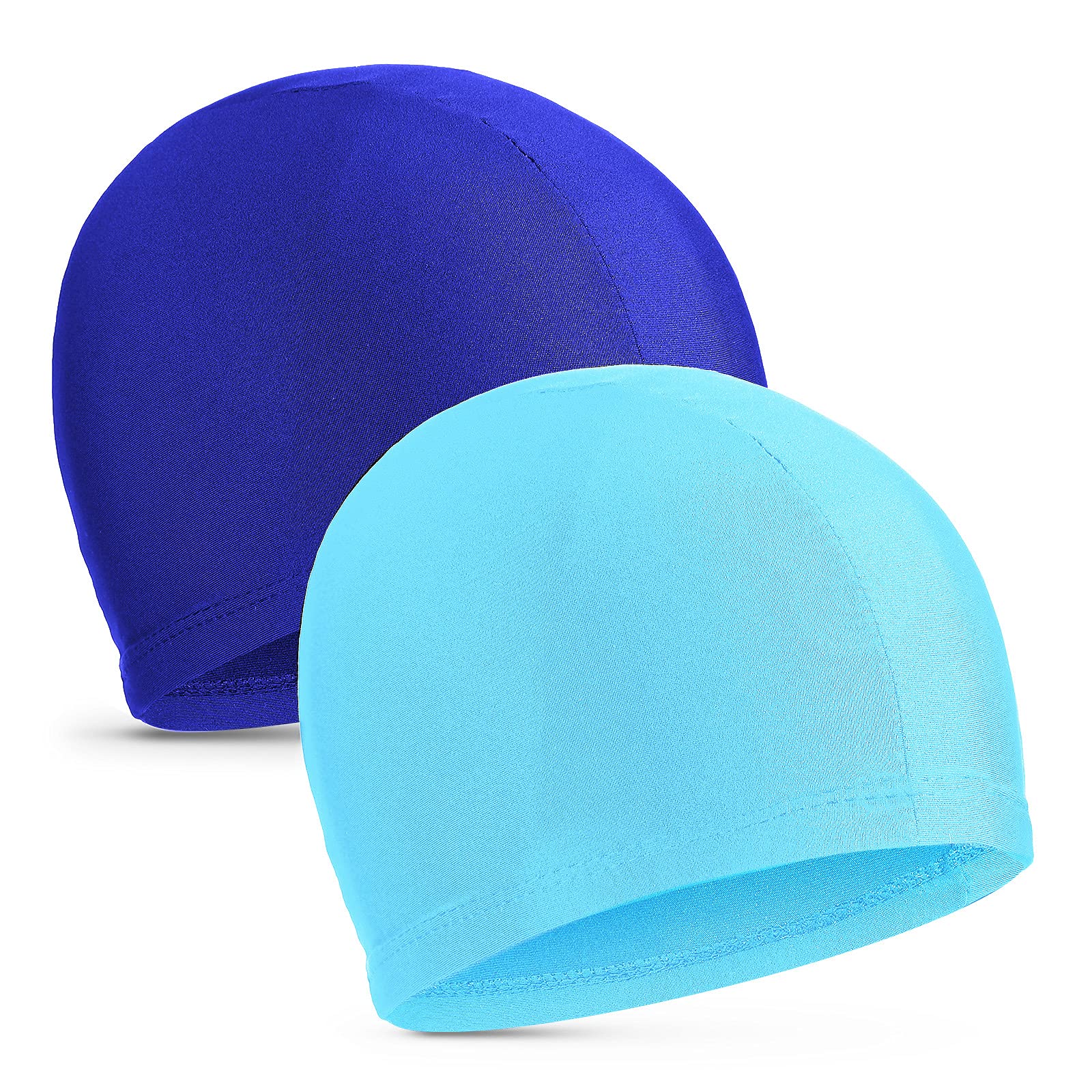 2 Pieces Fabric Swimming Cap Comfortable Elastic Material Swimming Hat Lightweight Bathing Caps for Women Men