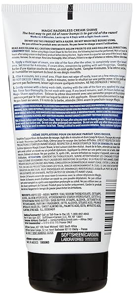 SOFTSHEEN-CARSON MAGIC RAZORLESS SHAVING CREAM, DEPILATORY HAIR REMOVAL CREAM FOR BODY HAIR, REGULAR STRENGTH, WORKS IN 4 MINUTES, 2 COUNT