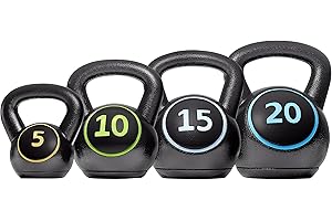 FullFurnique 50 LBS kettlebell set of Weights - Strength Training Kettlebell Sets 5, 10, 15, 20 lbs