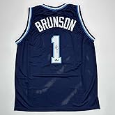 Facsimile Autographed Jalen Brunson Villanova Blue Reprint Laser Auto College Basketball Jersey Size Men's XL
