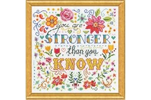 DESIGNWORKS INK Design Works Crafts, 10" x 10" Counted Cross Stitch Kit, Stronger, White