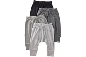 Butterblu Unisex-Baby Jordan 4-Pack Jogger Pants 100% Organic Cotton Bottoms for Boys & Girls
