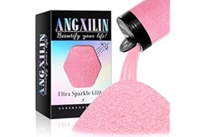ANGXILIN High Capacity 260g Iridescent Fine Glitter,Shaker Bottle Fine Glitter for Epoxy Resin DIY Craft,Rainbow Fine Glitter for Nail Art Face Body Glitter Tumbler Making (IRI lt Pink)
