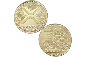DRDSNLVSI Gold-Plated Ripple XRP Coin – XRP Ripple Physical Crypto Coin – Commemorative Cryptocurrency Collectible – Hobby Gift for Crypto Enthusiasts (Upgraded Version 1PCS)