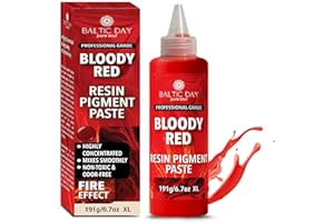 BALTIC DAY Bloody Red Epoxy Resin Pigment Paste XL (191g/6.7oz) – Opaque Epoxy Dye & High Concentration Coloring Paste, Mica Powder Alternative for Resin Art, Jewelry, Tumblers, River Tables & Crafts
