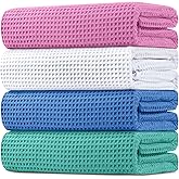 HOMEXCEL Waffle Bath Towels 4 Pack, Premium Microfiber Bath Towels, Ultra Soft, Lightweight, Highly Absorbent Quick Dry Towel for Bathroom, Gym, Shower, Hotel and Spa, 30 x 60 Inch, Multicolor