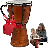 Authentic Mini Djembe Drum 4x8 &ndash; Handmade African Hand Drum with Genuine Goat Skin, Portable Rhythm Drum for Drum Circles, Music Therapy, Classroom, Travel &amp; Gifts