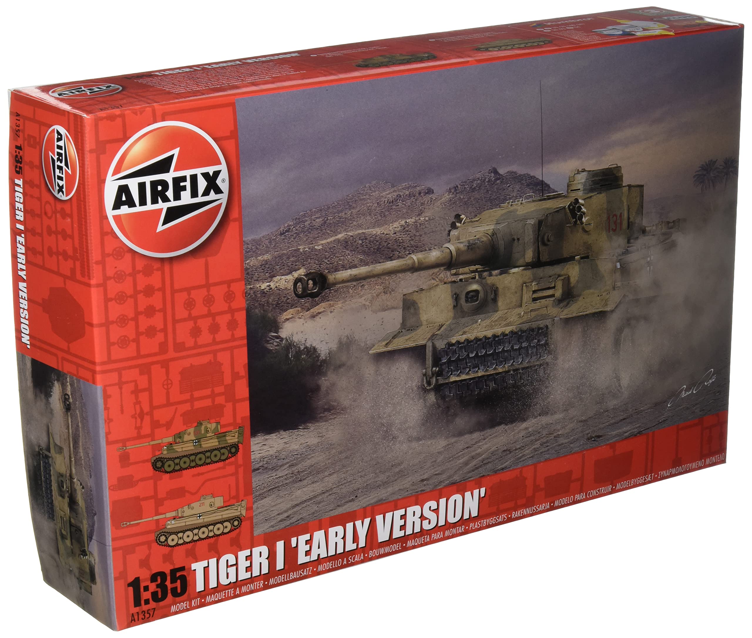 Airfix Model Set - A1357 Tiger 1, Early Production Version Model Building Kit - Plastic Model Tank Kits for Adults & Children 8+, Set Includes Sprues and Decals- 1:35 Scale Model — image 1