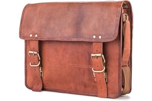 BERLINER BAGS Vintage Leather Messenger Bag York, Briefcase for Men and Women - Brown