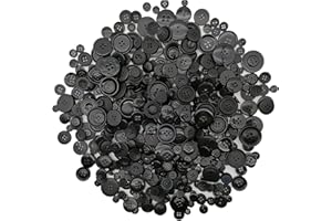 Alfykym 600-700Pcs Black Buttons for Crafts Bulk Black Craft Buttons Assorted Size for Sewing DIY Crafts Decoration