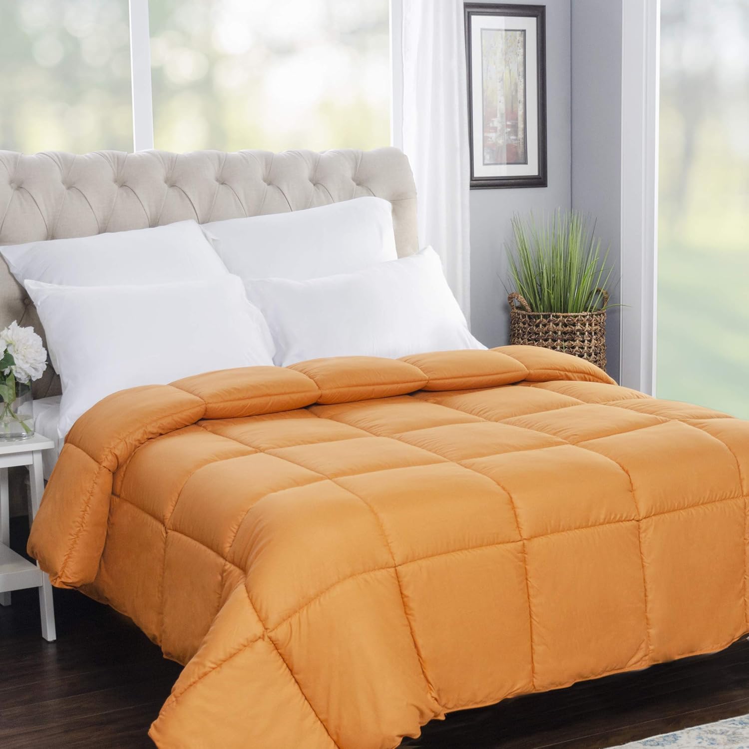 SUPERIOR Solid White Down Alternative Comforter, Duvet Insert, Medium Weight for All Season, Fluffy, Warm, Soft & Hypoallergenic - Full/Queen Bed: Home & Kitchen