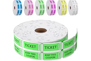 LKXSPLABE Fluorescence Raffle Tickets Double Roll 2000 Tickets Neon Green 50/50 Tickets for Events, Entry, Class Reward, Fundraiser & Prizes