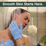 Temple Spring Exfoliating Glove Bamboo Carbonized Rayon Loofah Shower Scrubber view 3
