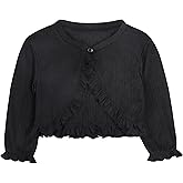 Little Girls' Long Sleeve Knitted Bolero Baby Kids Button Closure Shrug Sweaters Cover Up Jacket Tops