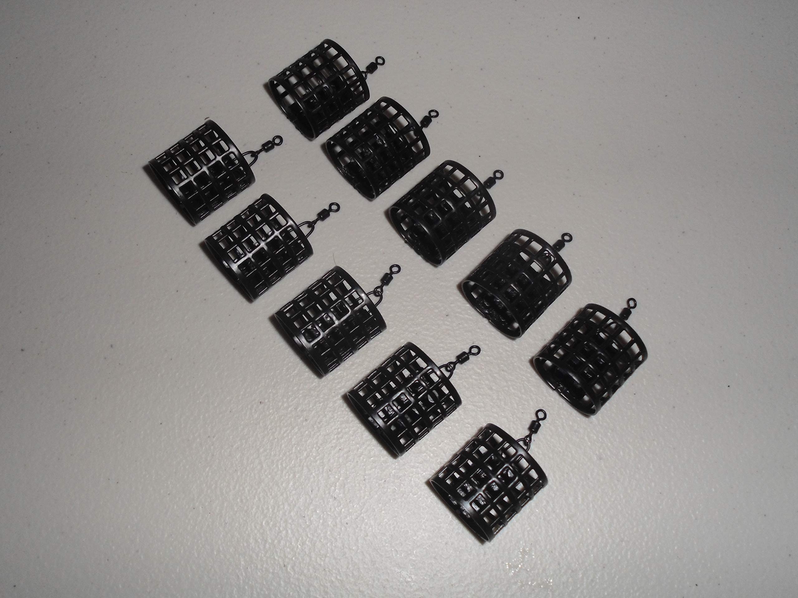 10 x Round Metal Cage Feeders with swivels - 15 grams. Carp/Coarse fishing