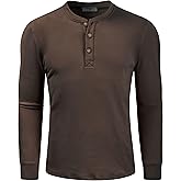 Derminpro Men's Henley Sweatshirts Long Sleeve Casual Solid Fleece Lining Lightweight Thermal T Shirt
