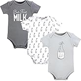 Hudson Baby Unisex Baby Cotton Bodysuits, Milk Belly Bottle, 18-24 Months