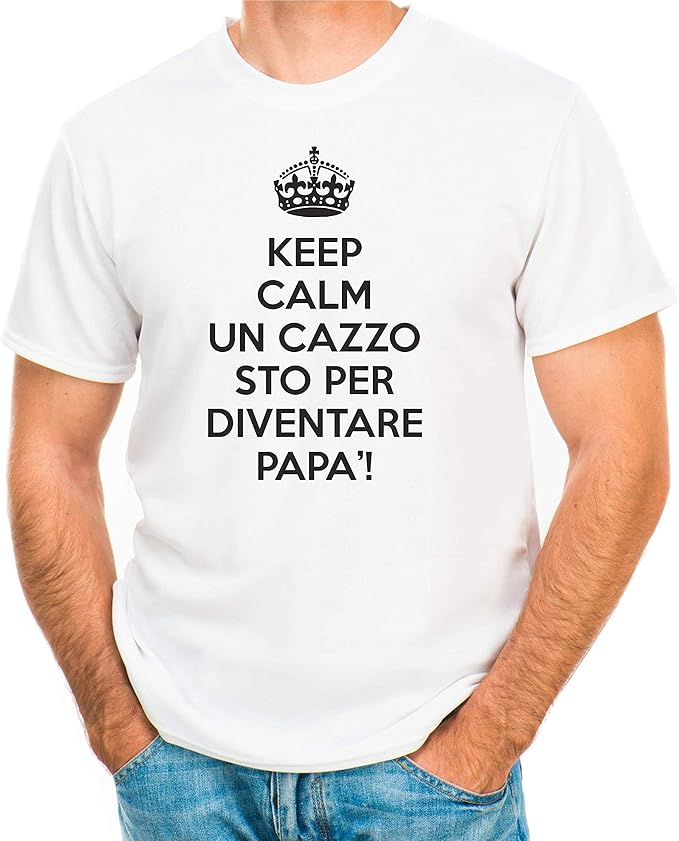 Hero Tee T Shirt Keep Calm Un C Sto Per Diventare Papa Maglia Uomo Amazon It Abbigliamento