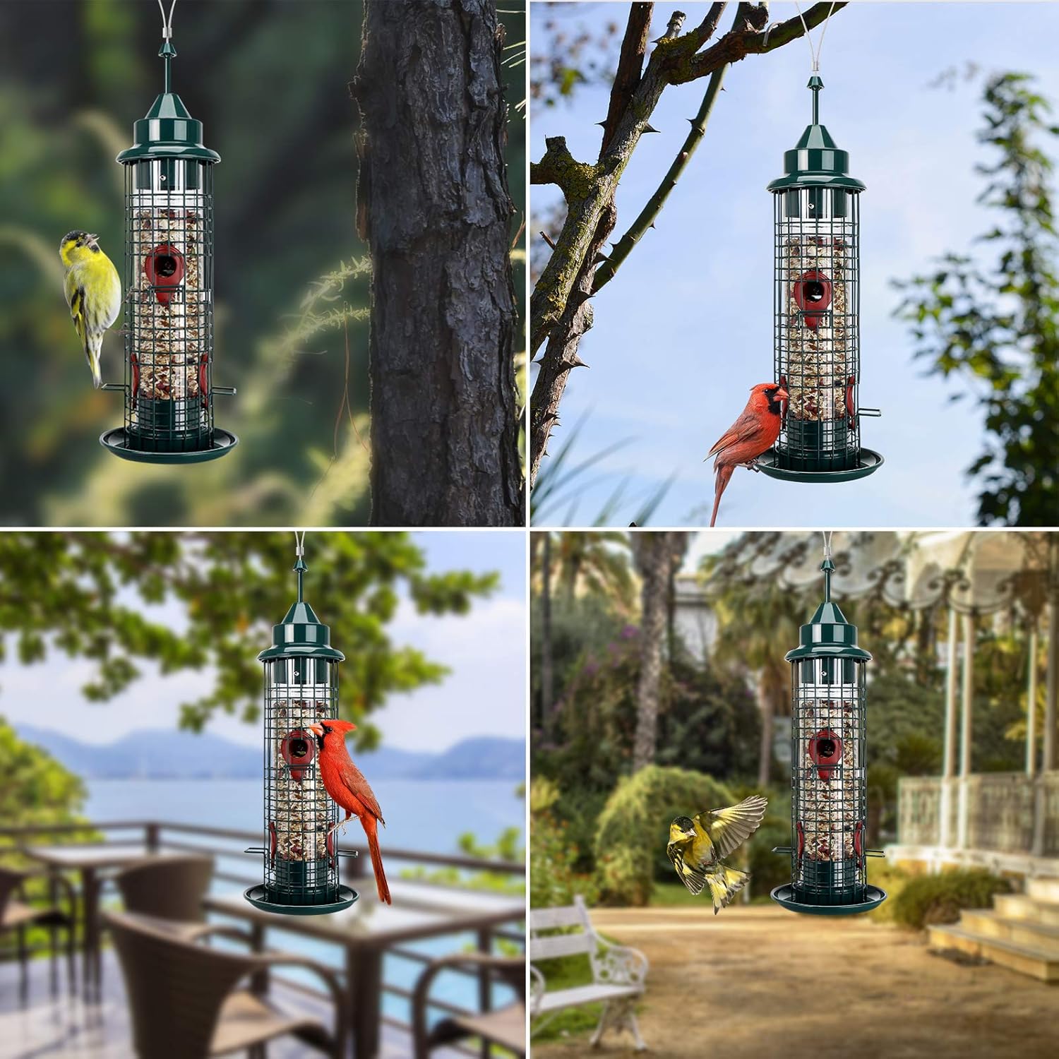 Hanging Wild Bird Feeder Tube Bird Feeders for Garden Yard Outside Decoration, 1.3-Pound Seed Capacity, Lighthouse Shaped : Garden & Outdoor