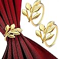 Fall Gold Napkin Rings Set of 20 - Thanksgiving Napkin Rings Fits Various Napkins Styles, Elegant Leaf Design for Dinner Part