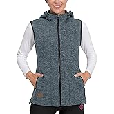 Little Donkey Andy Women's Hooded Vest Reversible Fleece Vest Warm Sleeveless Jacket for Golf Travel Hiking