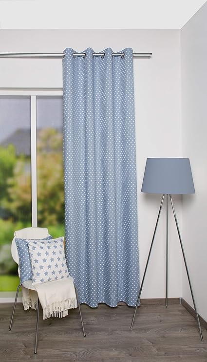 Amazon.de: Home Fashion Ösenschal, Stoff, Blau