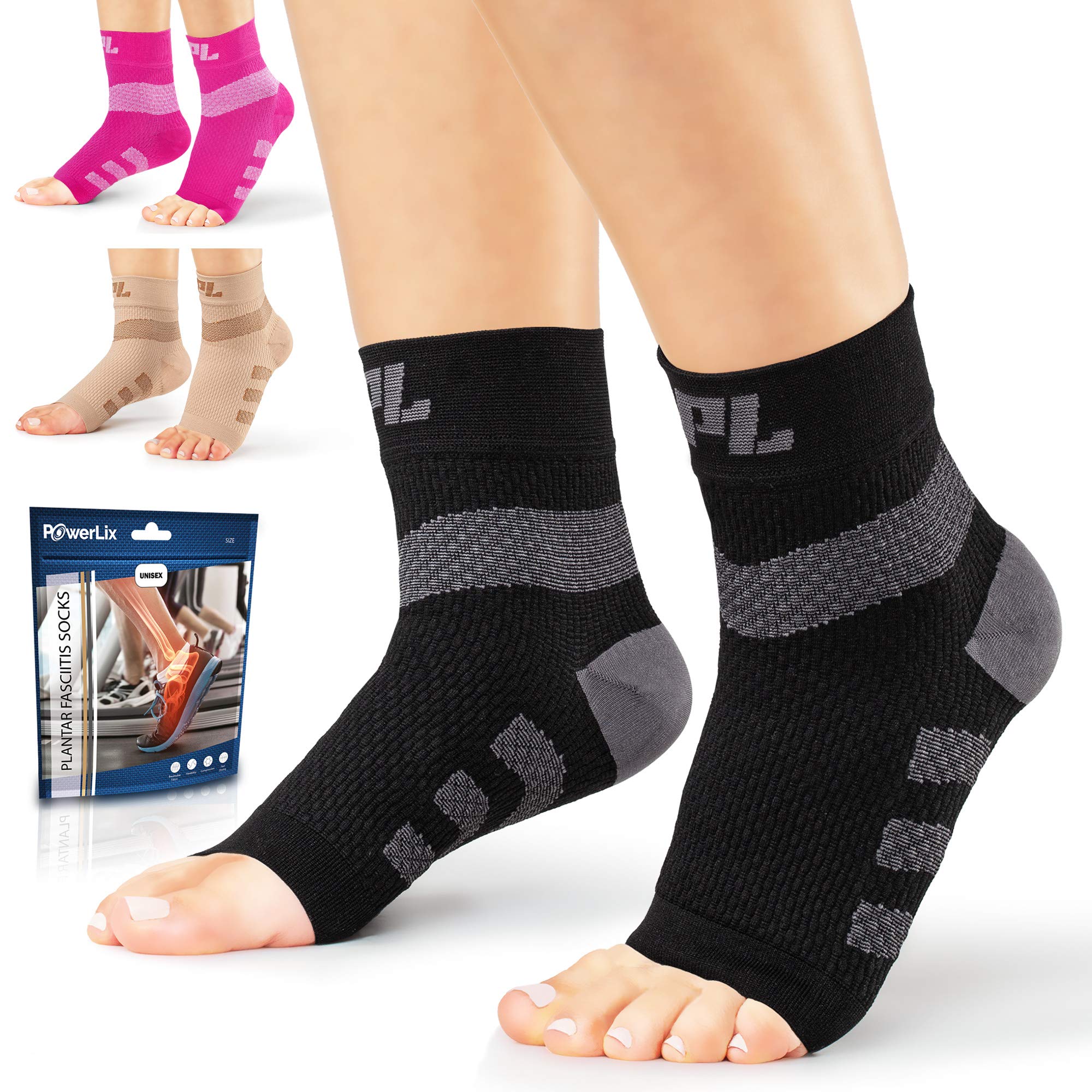 POWERLIXAnkle Orthopedic Brace Plantar Fasciitis Socks for Neuropathy (Pair) for Arthritis, Plantar Fasciitis, Tendinitis