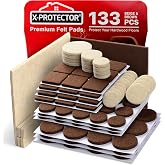 Felt Furniture Pads X-PROTECTOR 133 PCS Premium Furniture Pads - Felt Pads | Furniture Feet Wood Floor Protectors - Protect Your Hardwood &amp; Laminate Flooring! Brown and Beige