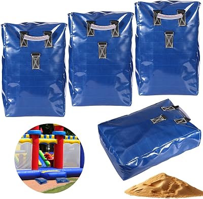 PEUTIER 4pcs Vinyl Sandbags Anchor Weights for Bounce Houses Water Slides Tents