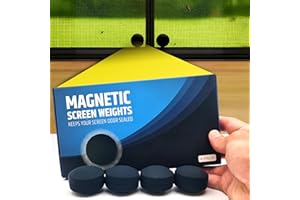 HMMAGNETS Powerful Magnetic Weights for Any Screen Door Mesh - Keeps Your Screen 100% Sealed with Smooth Closure - Heavy Magnets Reinforce Weak Seals - 360° Silicone Wrapped | 4 Pairs (Screen Not Included)
