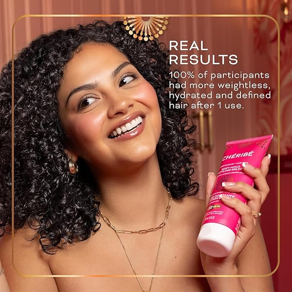 CHÉRIBÉ SOFT HOLD STYLING GELEE WITH 100% CHEBE COMPLEX + ALOE VERA, CURL DEFINING, MOISTURIZING & SHINE ENHANCING STYLING GEL – HAIR GEL FOR ALL TEXTURES 2A-4C & POROSITIES, ALCOHOL-FREE, 8 FL OZ