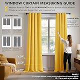 Deconovo Thermal Insulated Eyelet Blackout Curtains 90x90 Mellow Yellow 2 Panels view 2