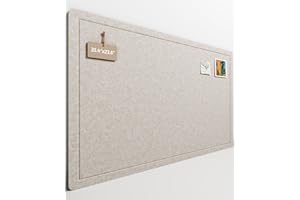 Fluxnara Tableau d'affichage en liège avec 12 languettes adhésives amovibles sûres, tableau d'affichage pliable en feutre pou