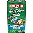 Emerald Nuts Unsalted Almonds and Walnuts 7 Ct (1-Pack), 100-Calorie Individual Packs of Nut Blend, Kosher Certified, Non-GMO, Contains No Artificial Preservatives, Flavors or Synthetic Colors