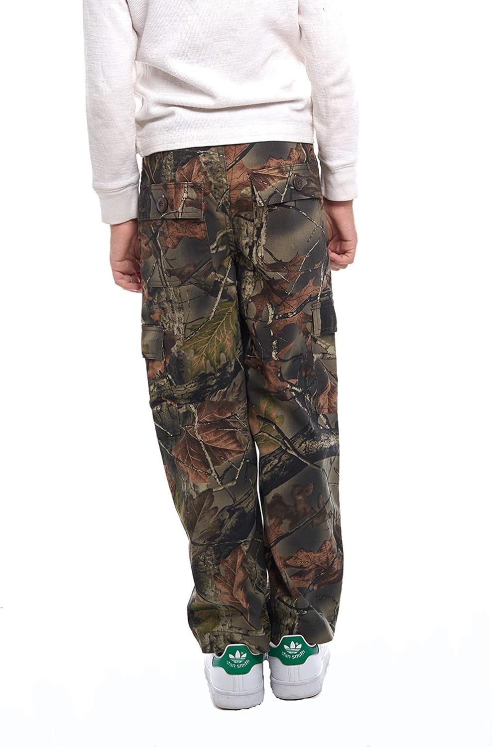 TrailCrest Boys Camo Hunting Pants with Elastic Waist Band - 6 Pocket Cargo Pants - Youth: Clothing