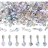 Beadthoven Glass Pumpkin/Cube/Flower Charms Transparent Faceted Glass Crystal Dangle Pendants Bulk Colorful Pumpkin Large Hole Pendants with Alloy Bails for Jewelry Making DIY Crafts