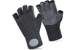 KastKing Bully Wooly Fingerless Wool Fishing Gloves, Cold Weather Warm Glove for Ice Fishing, Winter Gloves for Women & Men